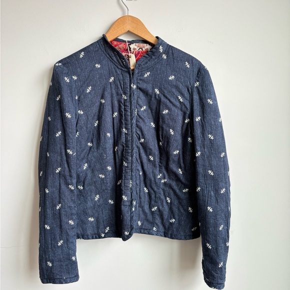 Anthropologie Waverly Quilted Reversible Jacket Cardigan Cropped LARGE NEW - Picture 7 of 10